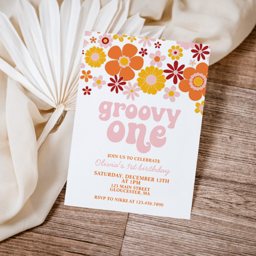 Groovy One Retro Floral 1st Birthday