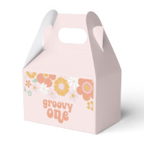 Groovy One Retro Floral first birthday Favor Boxes