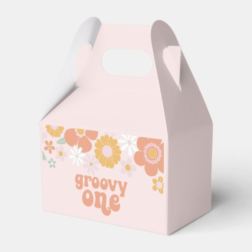 Groovy One Retro Floral first birthday Favor Boxes