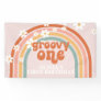 Groovy One Retro Rainbow Daisy Birthday Banner