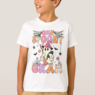 Groovy One Spooky Gram Retro Halloween Cute Ghost T-Shirt
