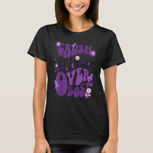 Groovy Opioid Overdose Awareness Warrior Purple T-Shirt