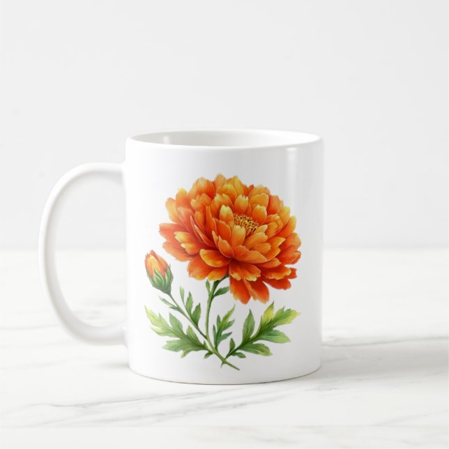 Groovy Orange Blooms  Coffee Mug (Left)