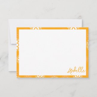 Groovy Orange Daisy Flower Retro Floral Name 