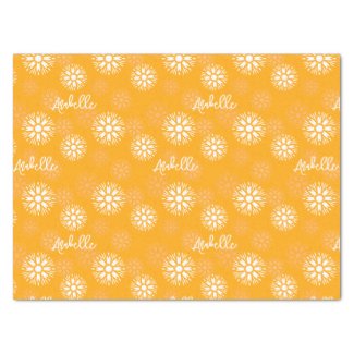 Groovy Orange Daisy Flower Retro Floral Name 