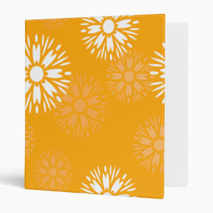 Groovy Orange Daisy Flower Retro Floral Pattern Binder