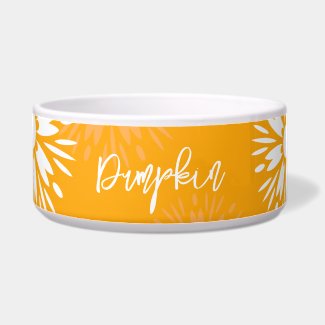 Groovy Orange Daisy Flower Retro Floral Pet Name 