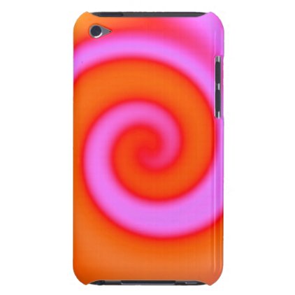 Groovy Orange Pink Swirl Abstract Barely There iPod Case