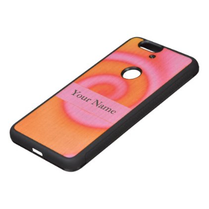 Groovy Orange Pink Swirl Abstract Wood Nexus 6P Case