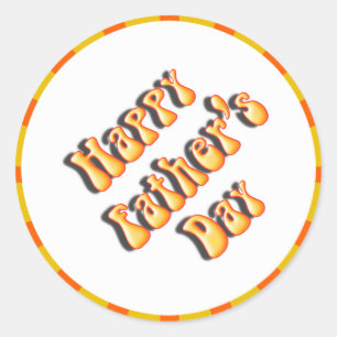 Groovy Orange Retro For Father's Day Classic Round Sticker