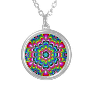 Groovy Orb Mandala Silver Plated Necklace