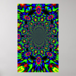 Groovy Paisley Pansies Poster