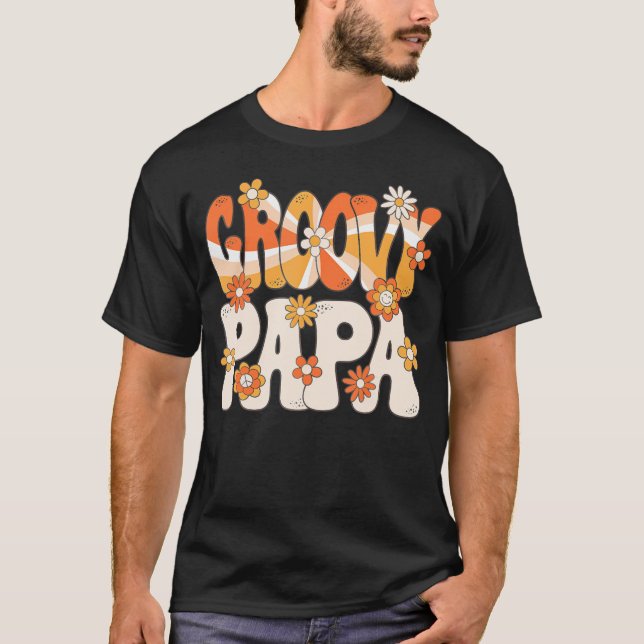 Groovy Papa 70S Hippie Theme Party 70S Men      T-Shirt (Front)