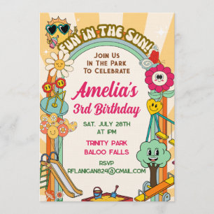 Groovy Park Retro Playground Birthday Invitation