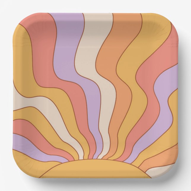 Groovy Party Paper Plates (Front)