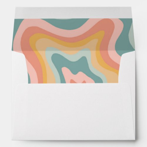 Groovy Pastel Curves Custom Baby Shower Birthday  Envelope