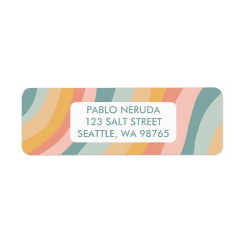 Groovy Pastel Curves CUSTOM Return Address Mailing Label