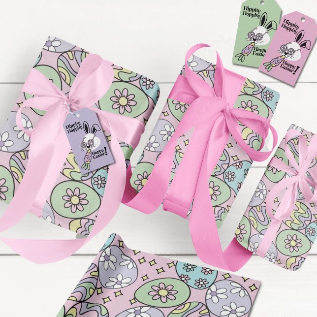 Groovy Pastel Easter Wrapping Paper Hippie Vibe (Gift tags sold separately  can be found as part of this collection)