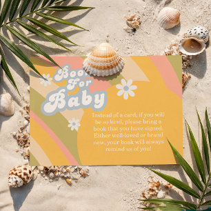 Groovy Pastel Retro Books For Baby Shower Enclosure Card
