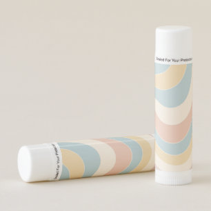Groovy pastel retro style waves design lip balm