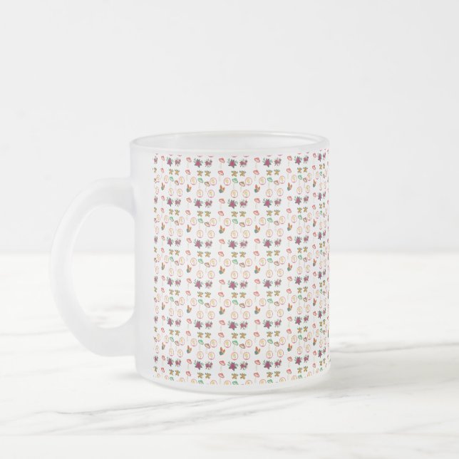  Groovy Pattern Frosted Glass Coffee Mug (Left)