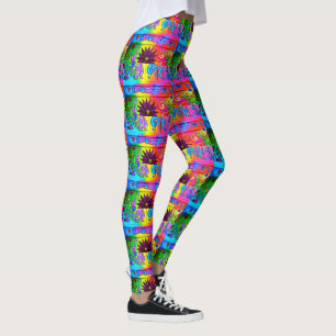 groovy peace and love hippie leggings