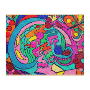 Groovy peace and love Thunder_Cove Wood Wall Art