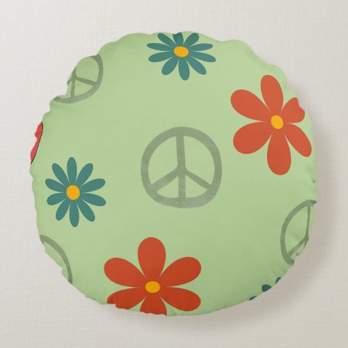 Groovy peace funky pillow