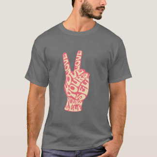 Groovy Peace Hand Love Yourself 60s Retro T-Shirt