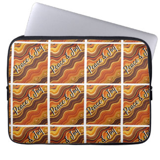 Groovy Peace & Joy Repeating Pattern Laptop Sleeve