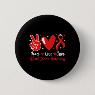 Groovy Peace Love Cure Blood Cancer Awareness Supp Button
