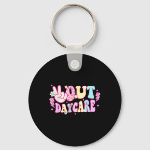 Groovy Peace Out Daycare Teacher Student Graduatio Keychain