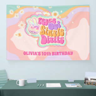 Groovy Peace Out Single Digits 10th Sign