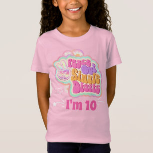 Groovy Peace Out Single Digits I'm 10  T-Shirt