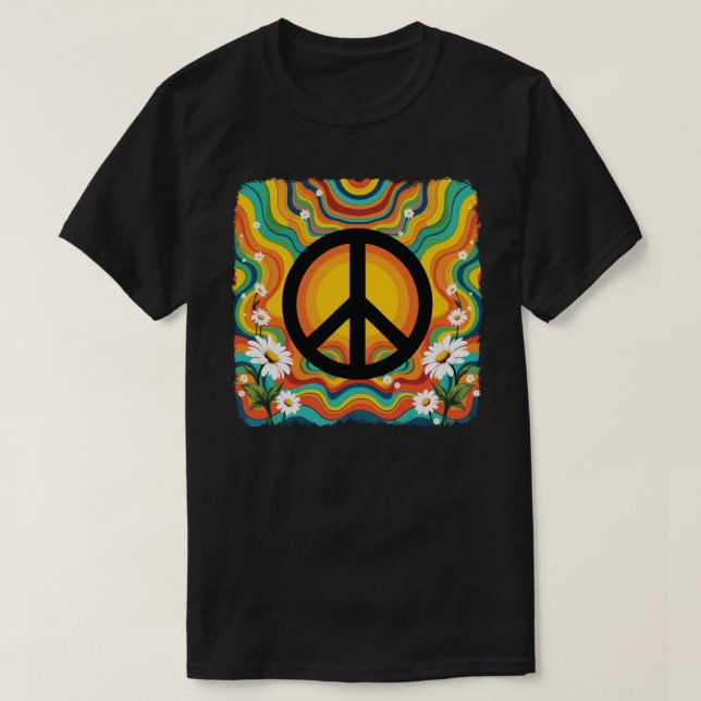 Groovy Peace Retro Vibes T-Shirt (Design Front)