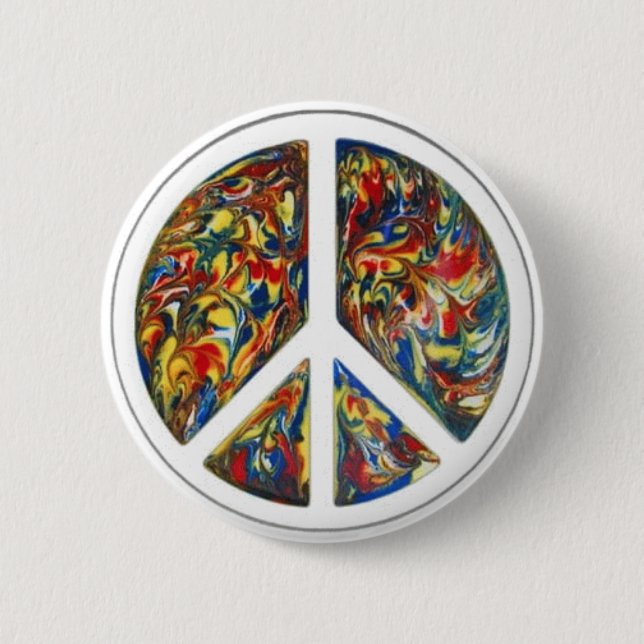 groovy peace sign button (Front)