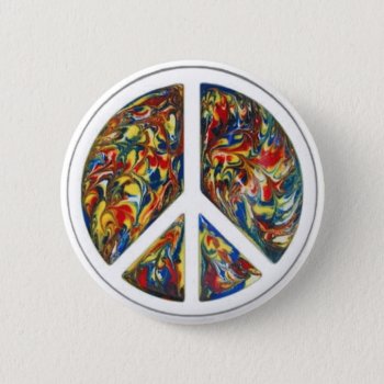 Groovy Peace Sign Button by ebhaynes at Zazzle