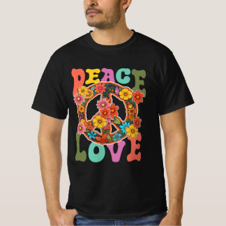 Groovy Peace Sign Love 60S 70S Hippie Costume Flow T-Shirt