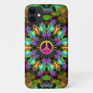 Groovy Peace Sign Rainbow Joy iPhone 11 Case