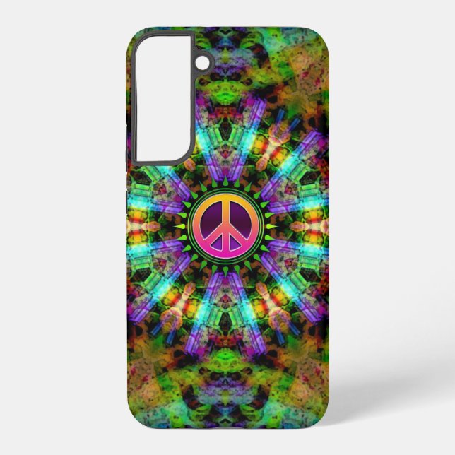 Groovy Peace Sign Rainbow Joy & Happiness Samsung Galaxy Case (Back)