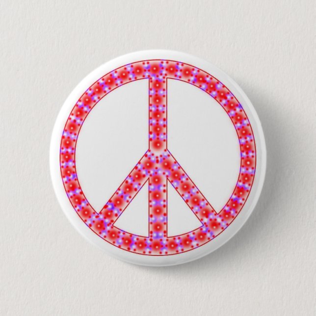 Groovy Peace Sign With Spots Pinback Button (Front)
