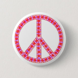Groovy Peace Sign With Spots Pinback Button
