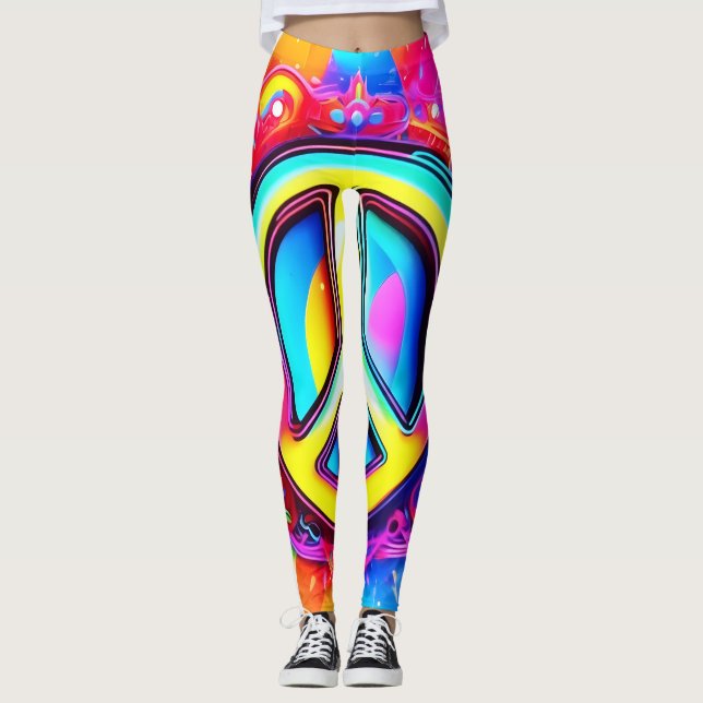 Groovy Peace Vibes Leggings (Front)