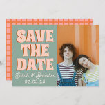 Groovy Photo Blue Pink Red Funky  Save The Date<br><div class="desc">Groovy Bold Blue Pink Red Funky Save the Date</div>