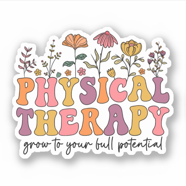 Groovy Physical Therapist - Cute Physical Therapy Sticker (Front)