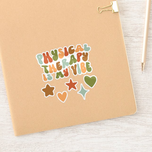 Groovy Physical Therapy Is my Vibe Sticker, PT Sticker (Notebook)