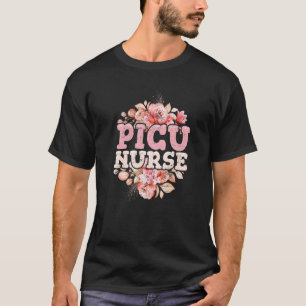 Groovy PICU Nurse Pediatric Intensive Care Unit Pe T-Shirt