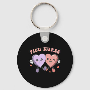 Groovy Picu Nurse Valentine Hearts Pediatric Inten Keychain