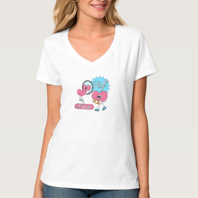 Groovy Pink & Blue Retro T-Shirt Design (Print on  (Front)