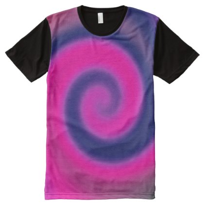 Groovy Pink Blue Swirl Abstract All-Over-Print Shirt